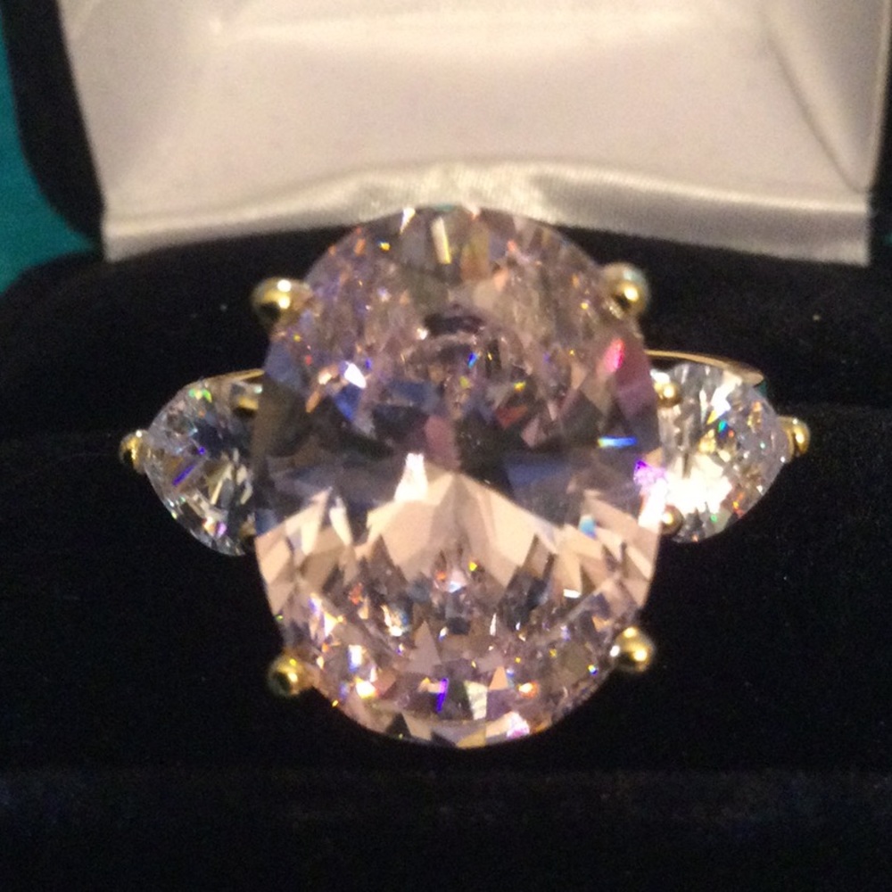 Dazzling Knockout Large Pink Ice Ring